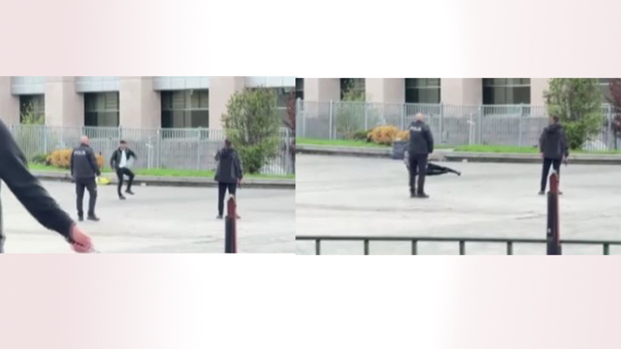 Suç makinesi, İstanbul Adalet Sarayı önünde kendi bacağına sıktı