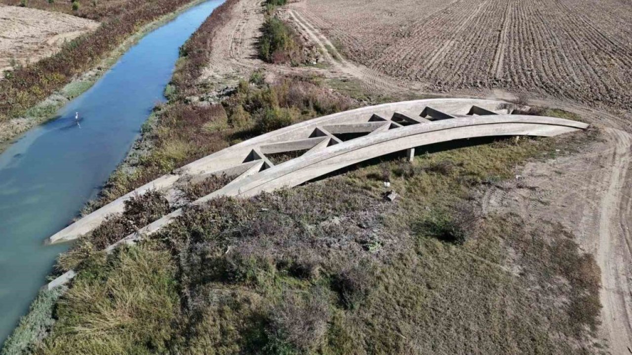 Seyhan Baraj Gölü kuruyunca ortaya çıktı