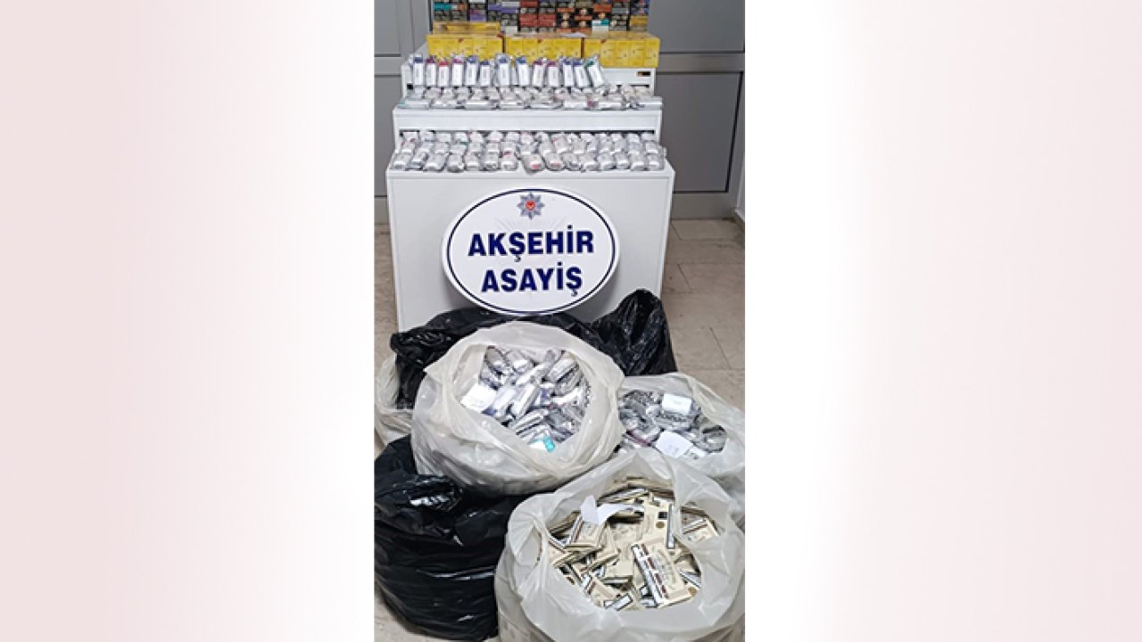 Akşehir’de kaçak tütün operasyonu! Binlercesine le konuldu