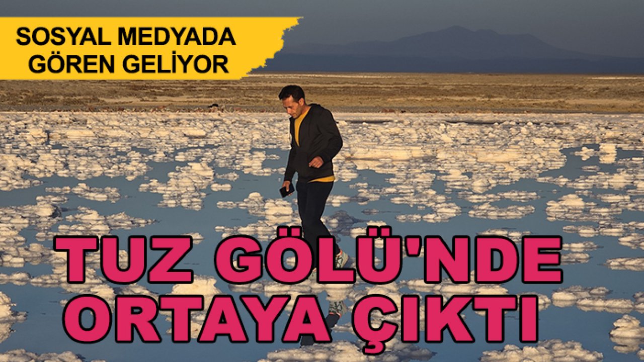 Sosyal medyada gören geliyor! Tuz Gölü'nde ortaya çıktı