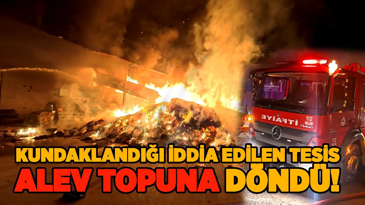 Kundaklandığı iddia edilen tesis alev topu gibi yandı