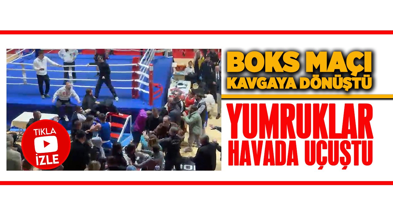 Boks maçı kavgaya dönüştü, yumruklar havada uçuştu