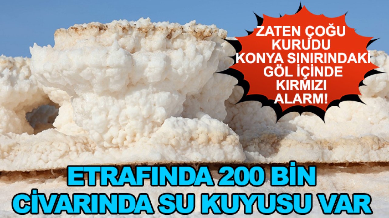 Zaten çoğu kurudu, Konya sınırındaki göl içinde kırmızı alarm!  Etrafında 200 bin civarında su kuyusu var