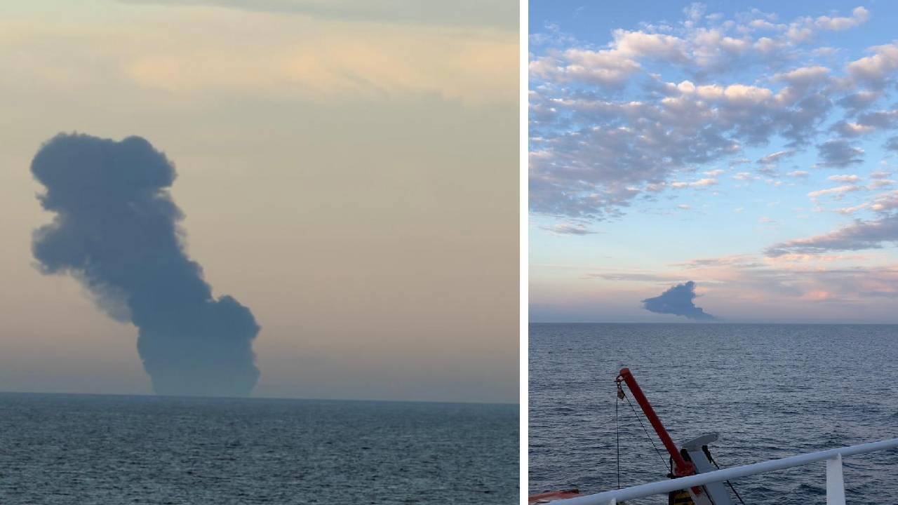 Karadeniz’de hedef alınan geminin vurulma görüntüleri ilk kez paylaşıldı!