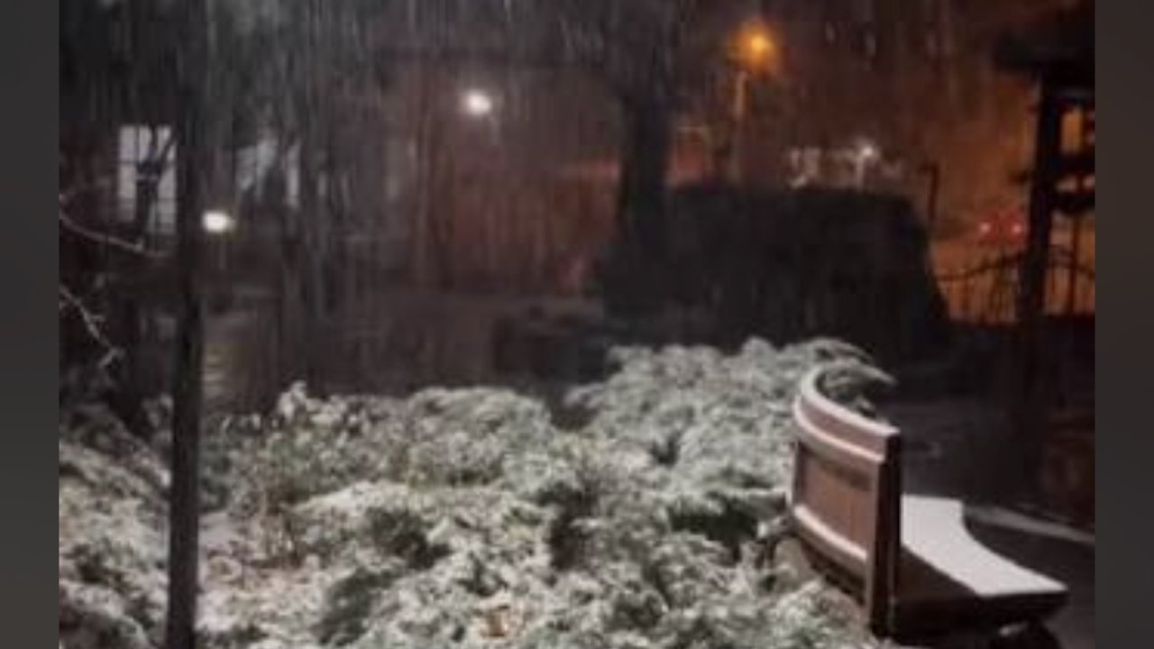 Konya Kızılören’de kar başladı