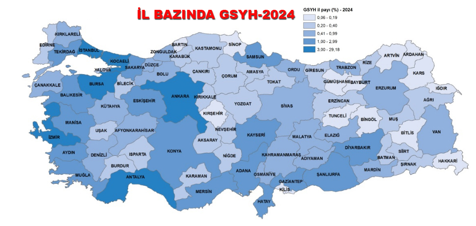 Türkiye'de illere göre kişi başı GSYH kaç dolar?