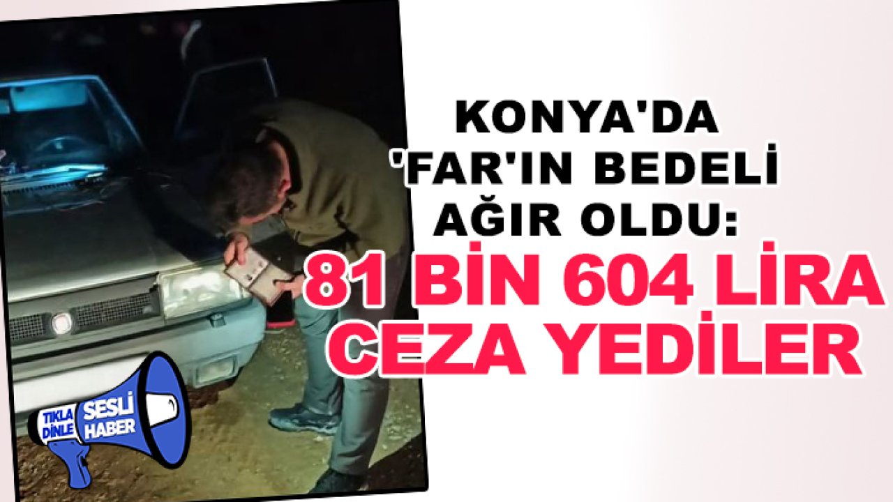 Konya'da 'far'ın bedeli ağır oldu: 81 bin 604 lira ceza yediler