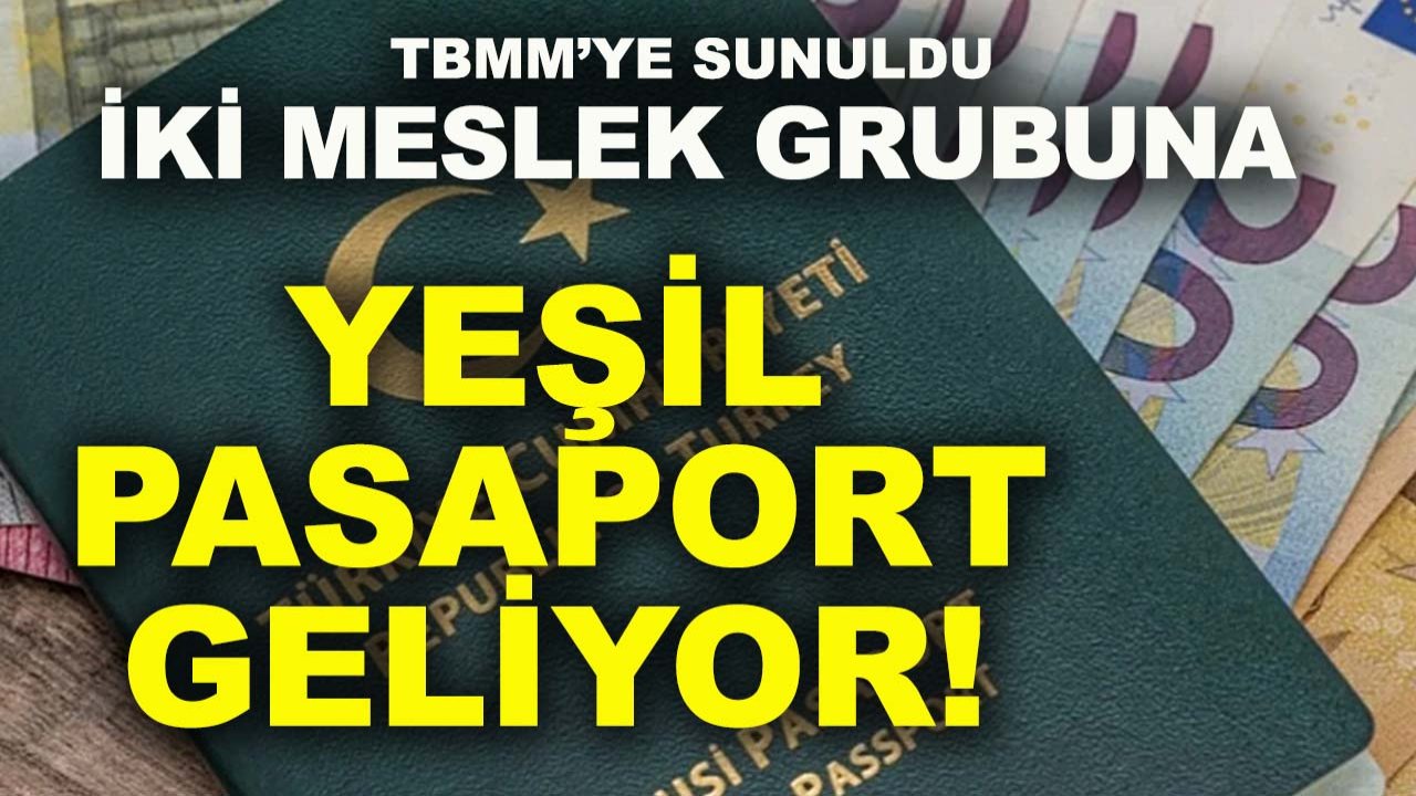 TBMM’ye sunuldu iki meslek grubuna yeşil pasaport geliyor!