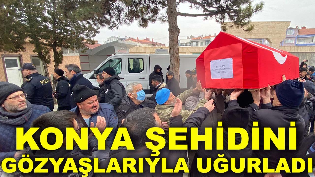 Konya şehidini gözyaşlarıyla uğurladı