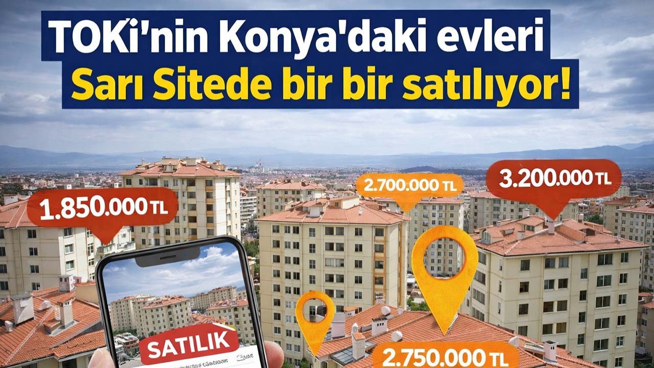 TOKİ’nin Konya’daki evleri sarı sitede bir bir satılıyor!