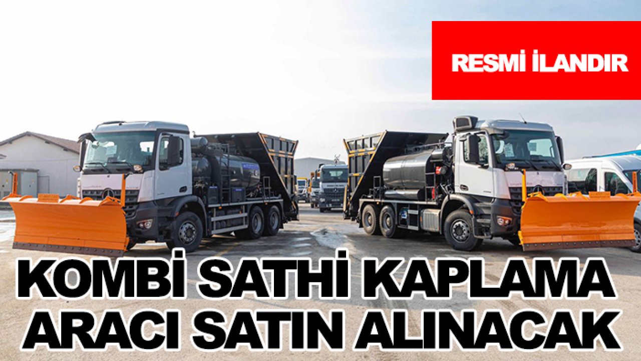 Kombi sathi kaplama aracı, mobil agrega yıkama tesisi ve bitüm tankı satın alınacak