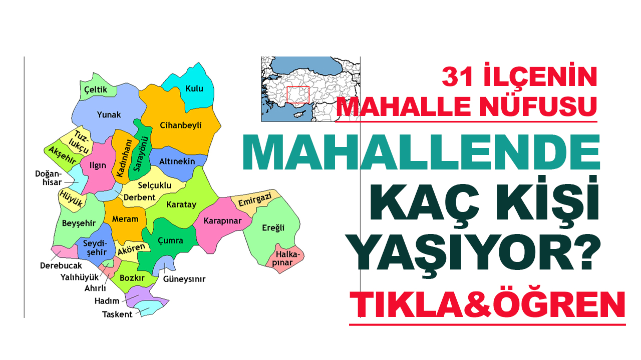 Konya'da 31 ilçenin mahalle nüfusları! Mahallende kaç kişi yaşıyor? TIKLA-ÖĞREN