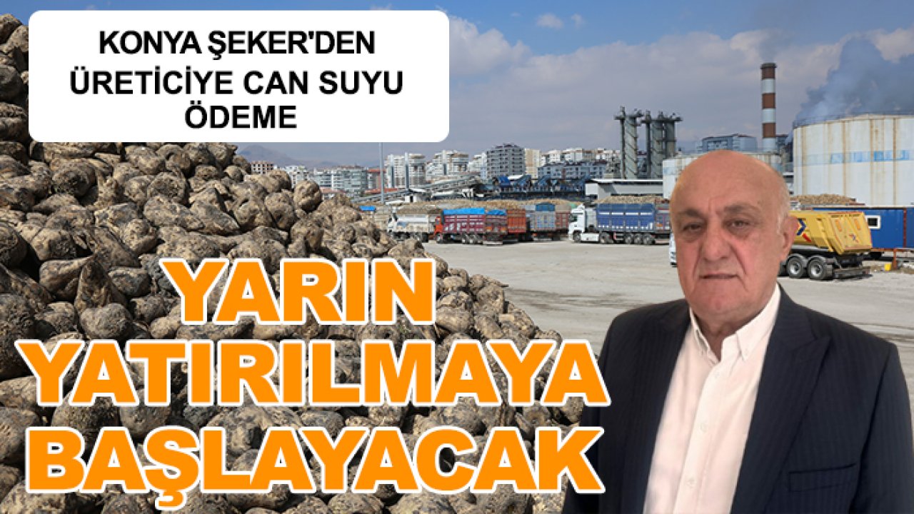 Konya Şeker'den üreticiye can suyu ödeme: Yarın yatırılmaya başlayacak