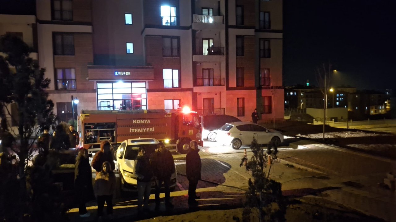 Konya’da TOKİ konutlarında korkutan yangın!