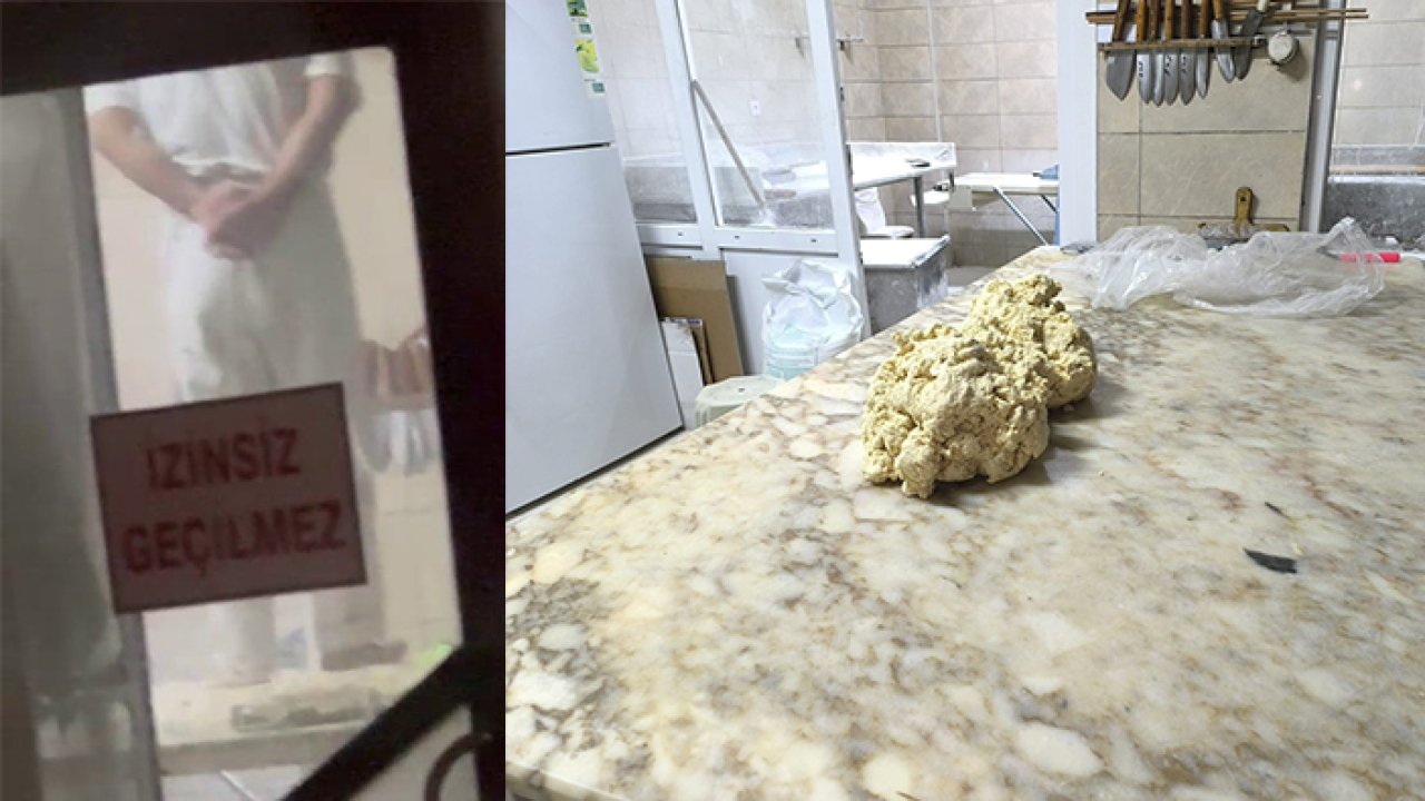 Ramazan ramazan infial oluşturan görüntü! Tatlı hamurunu ayağıyla çiğnedi