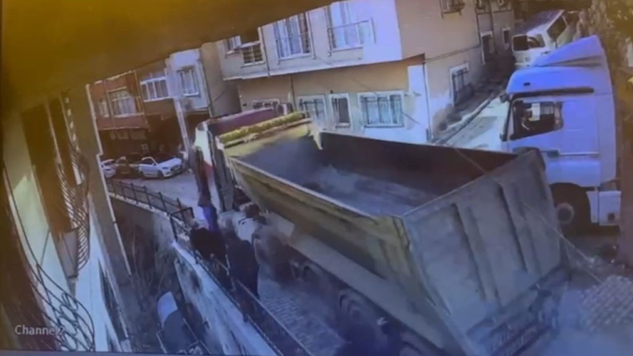 Kağıthane’de kayan hafriyat kamyonunu durdurmaya çalışırken aşağı düşen şoför hayatını kaybetti