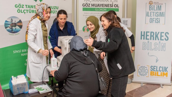 Konya'da kurulan stantta 3 gün göz tansiyonu ölçülecek