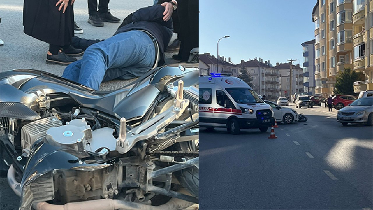 Akşehir’de otomobil ile motosiklet çarpıştı