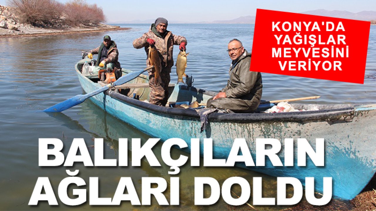 Konya'da yağışlar meyvesini veriyor: Balıkçıların ağları doldu
