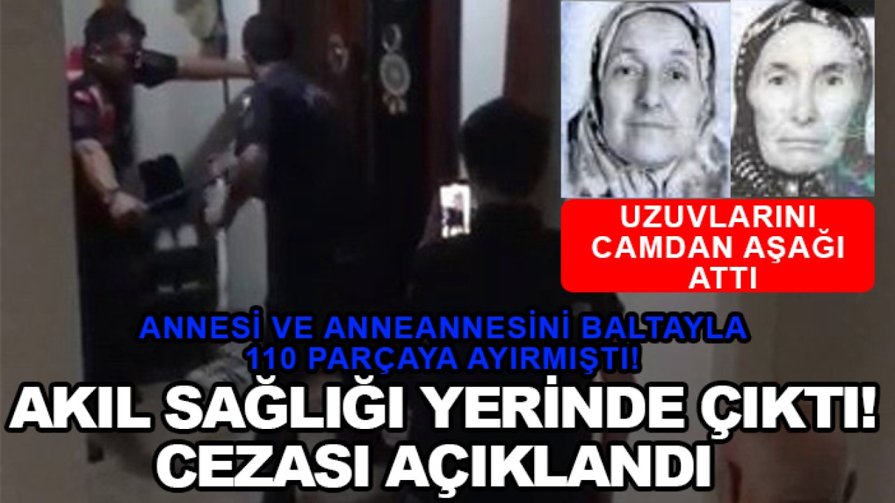 Annesi ve anneannesini baltayla 110 parçaya ayırmıştı! Vahşette sanığın akıl sağlığı yerinde çıktı! Cezası açıklandı