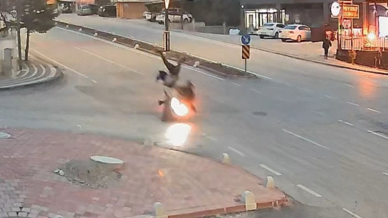 Karaman'da motosiklet yayayı böyle havaya fırlattı! İşte o anlar...