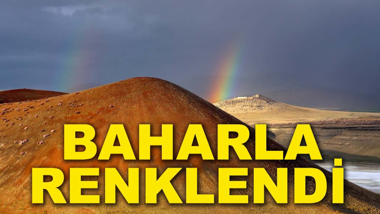 Konya’da ‘dünyanın nazar boncuğu’ Meke Krater Gölü baharla renklendi