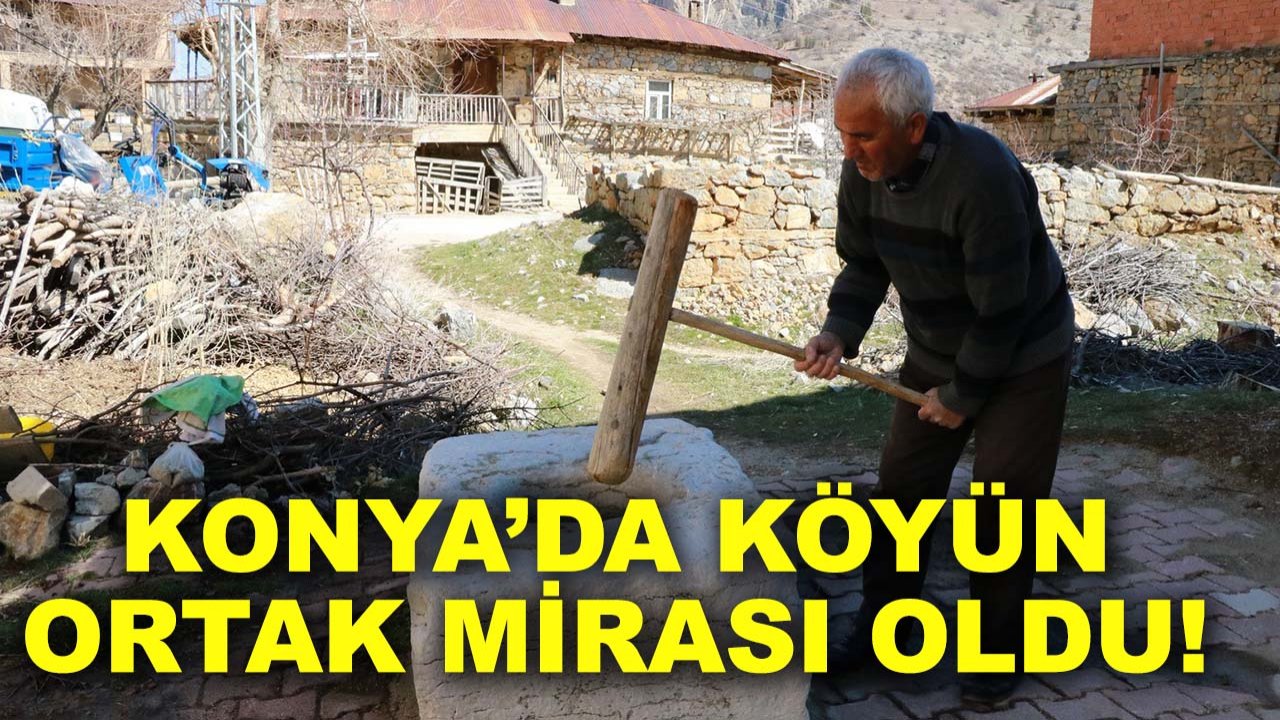 Asırlık dibek, Konya’da köyün ortak mirası oldu!