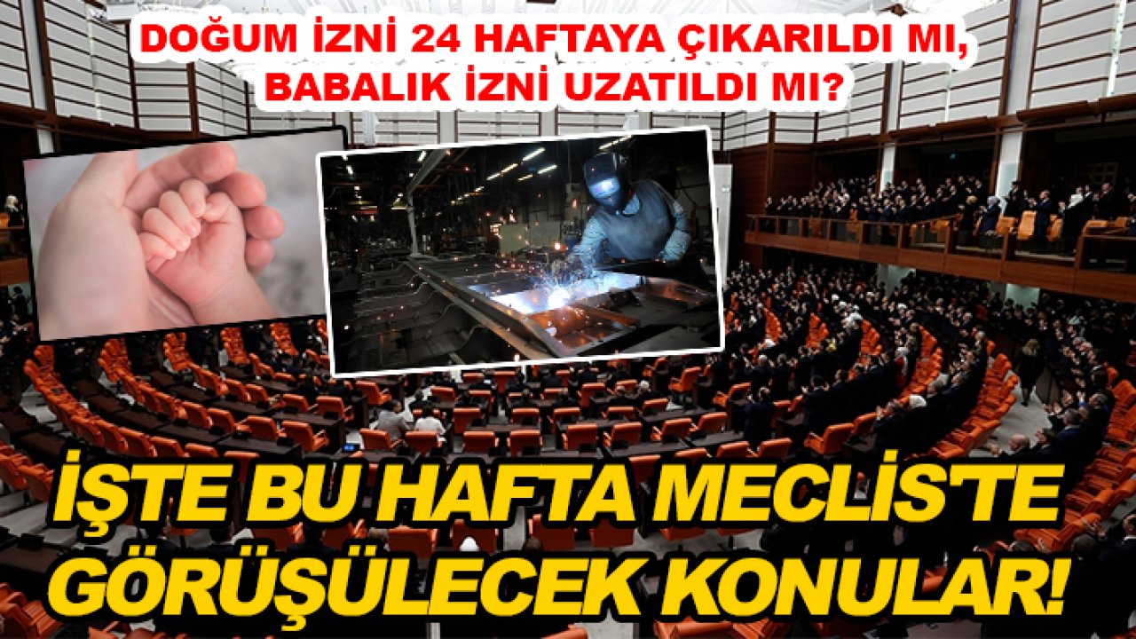 Doğum izni 24 haftaya çıkarıldı mı, babalık izni uzatıldı mı? İşte bu hafta Meclis'te görüşülecek konular!
