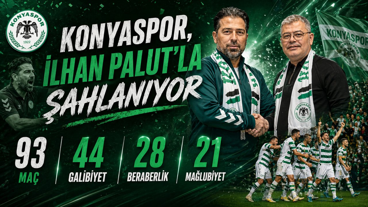Konyaspor, İlhan Palut’la şahlanıyor: 93 maç, 44 galibiyet, 28 beraberlik, 21 mağlubiyet