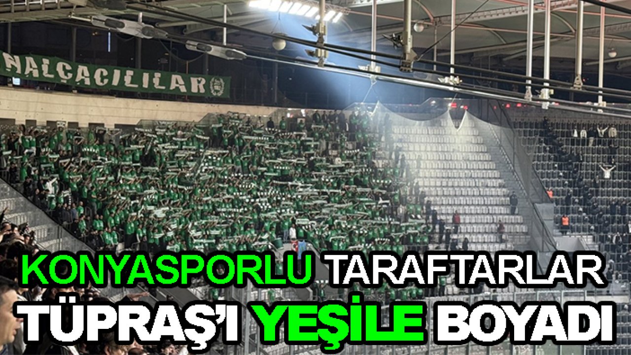 Konyasporlu taraftarlar Tüpraş’ı yeşile boyadı