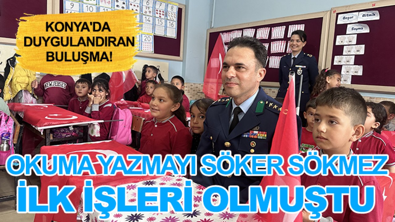 Konya'da duygulandıran buluşma! Okuma yazmayı söker sökmez ilk işleri olmuştu