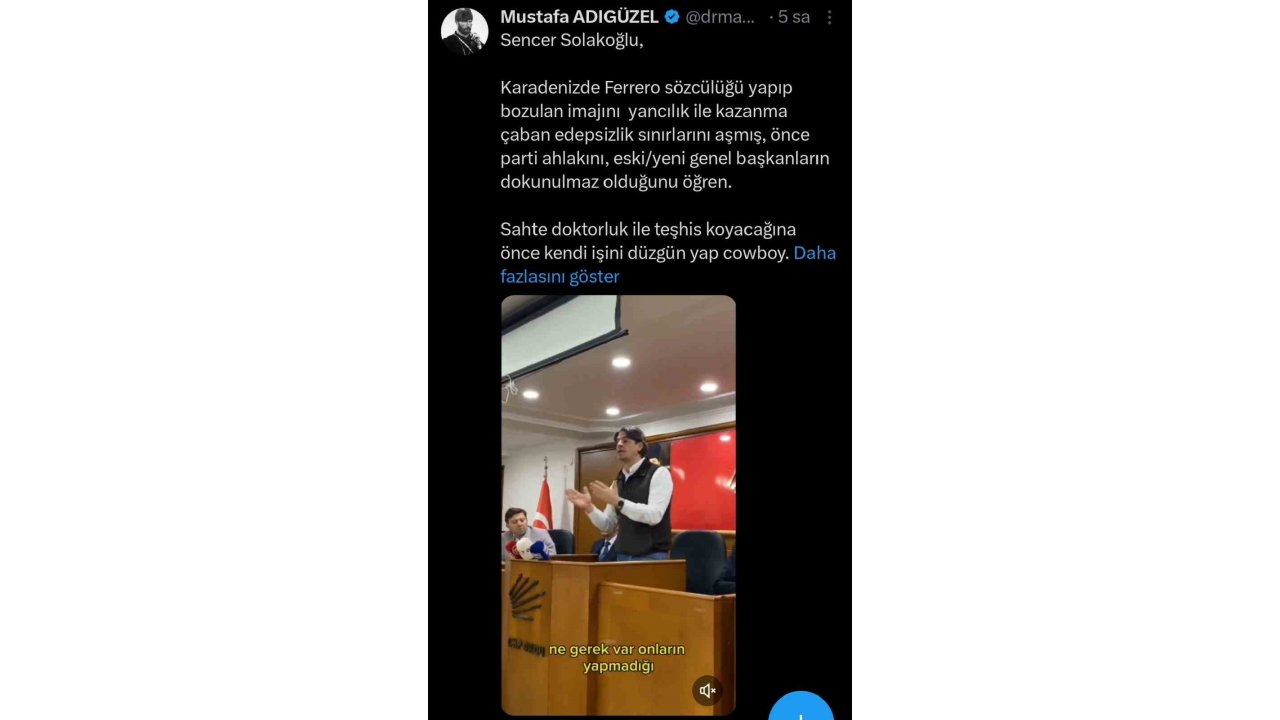CHP karıştı: Milletvekili vekil Adıgüzel’den Sencer Solakoğlu’na tepki