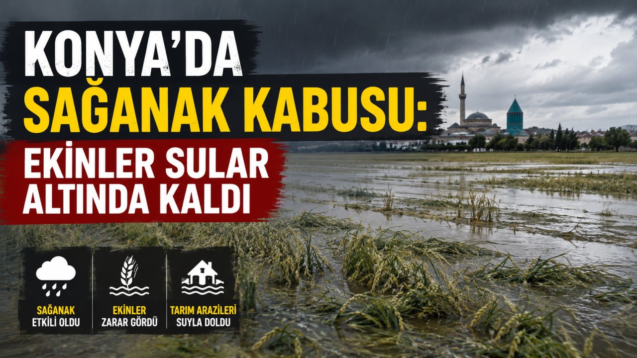 Konya’da sağanak kabusu: Ekinler sular altında kaldı