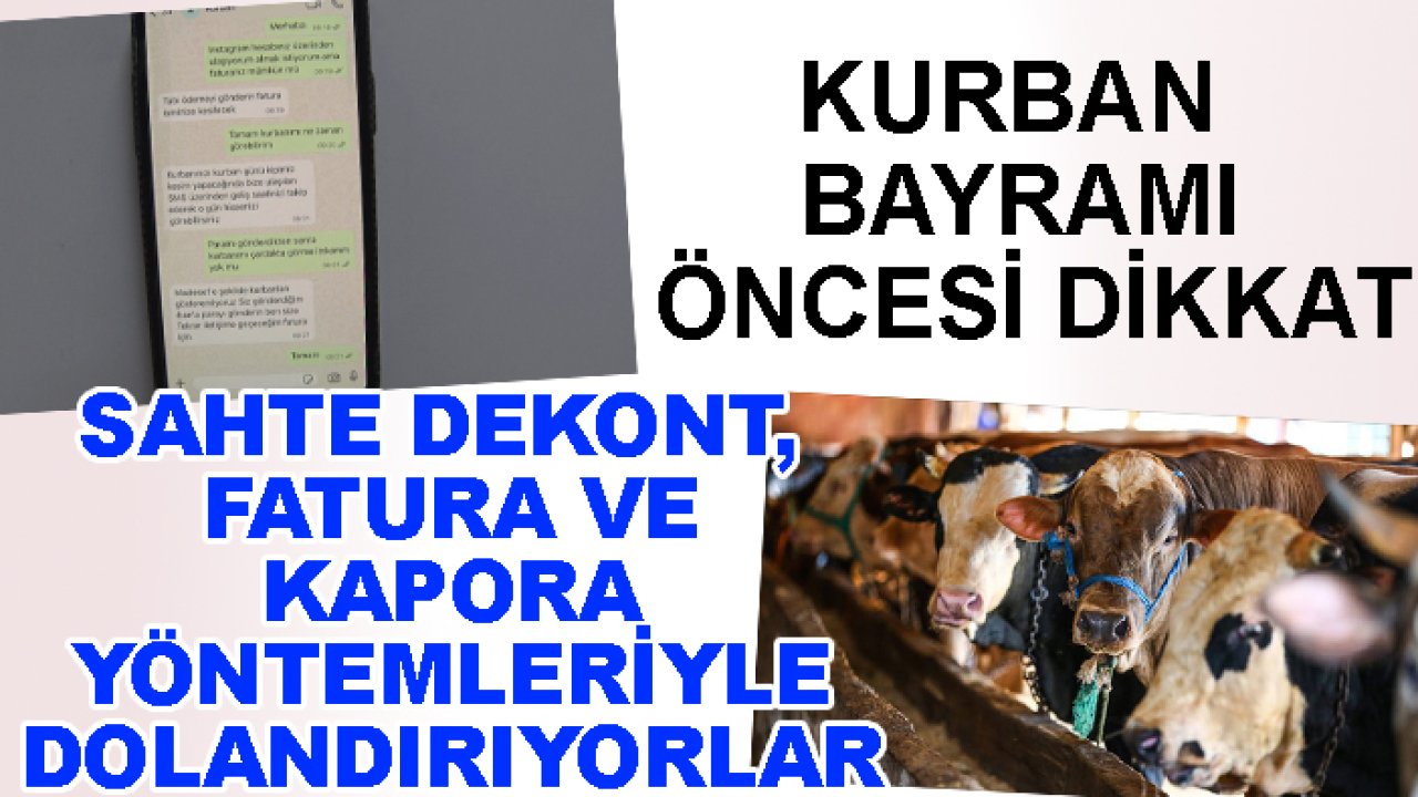 Kurban Bayramı öncesi dikkat:  Sahte dekont, fatura ve kapora yöntemleriyle dolandırıyorlar