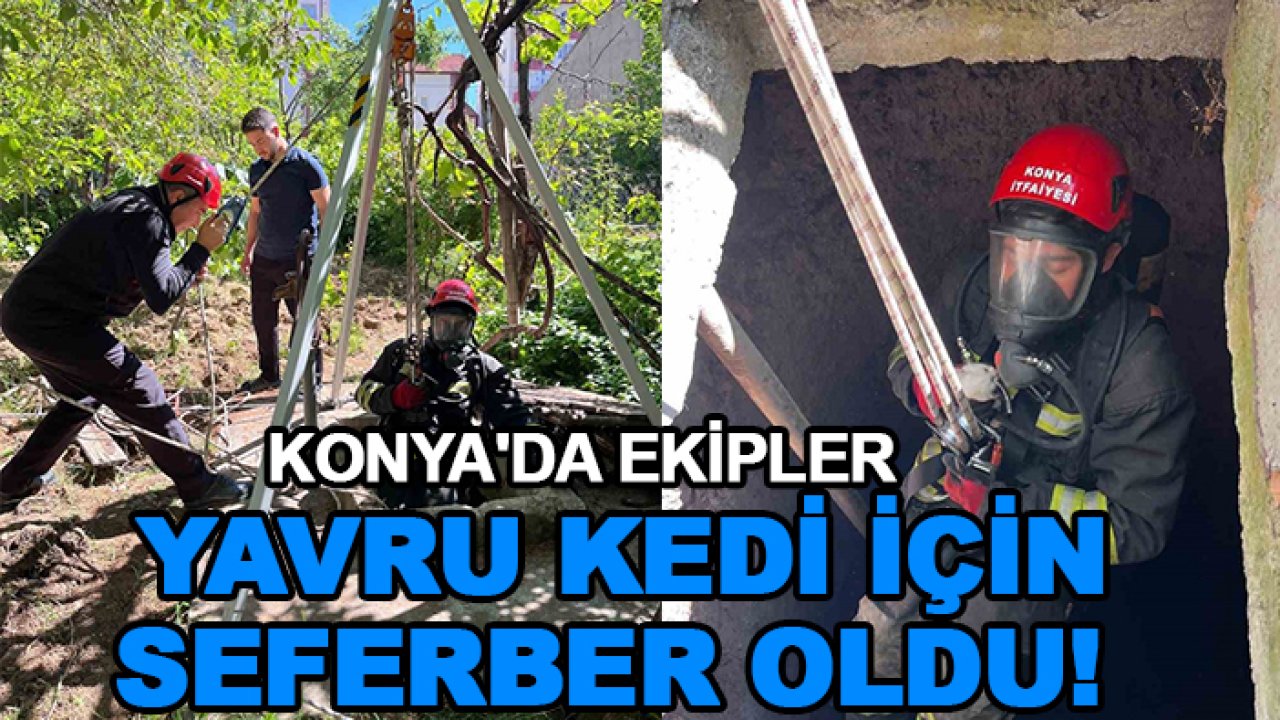 Konya'da kuyuda mahsur kaldı! 1,5 saatte kurtarıldı