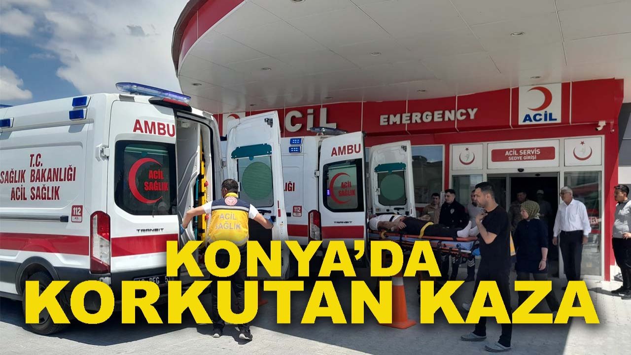 Konya’da korkutan kaza: Araç metrelerce savrulup takla attı!