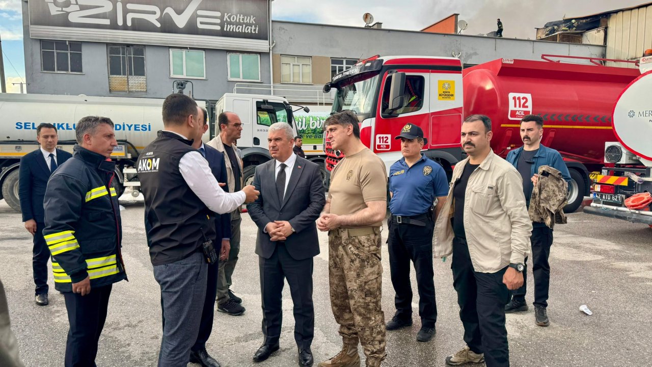 Konya Valisi Akın ve Başkan Altay yangın bölgesinde!