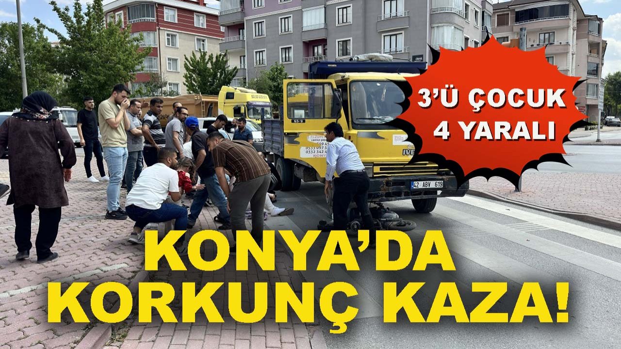 Konya’da korkunç kaza! Kamyonetin altına giren elektrikli bi