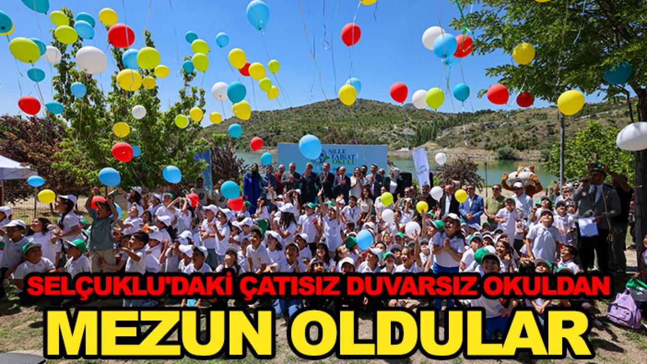 Selçuklu'daki çatısız duvarsız okuldan mezun oldular