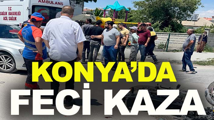 Konya’da feci kaza: Motosiklet beton mikserine çarptı!