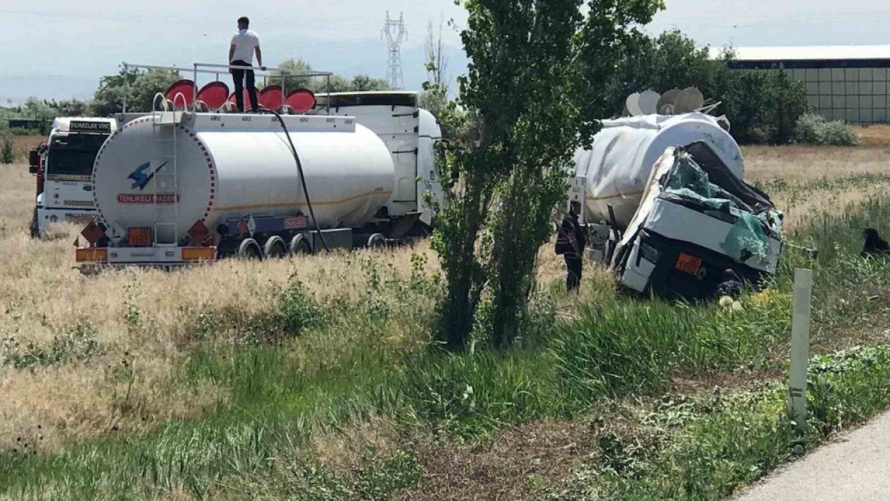 Konya'da tanker şarampole devrildi!