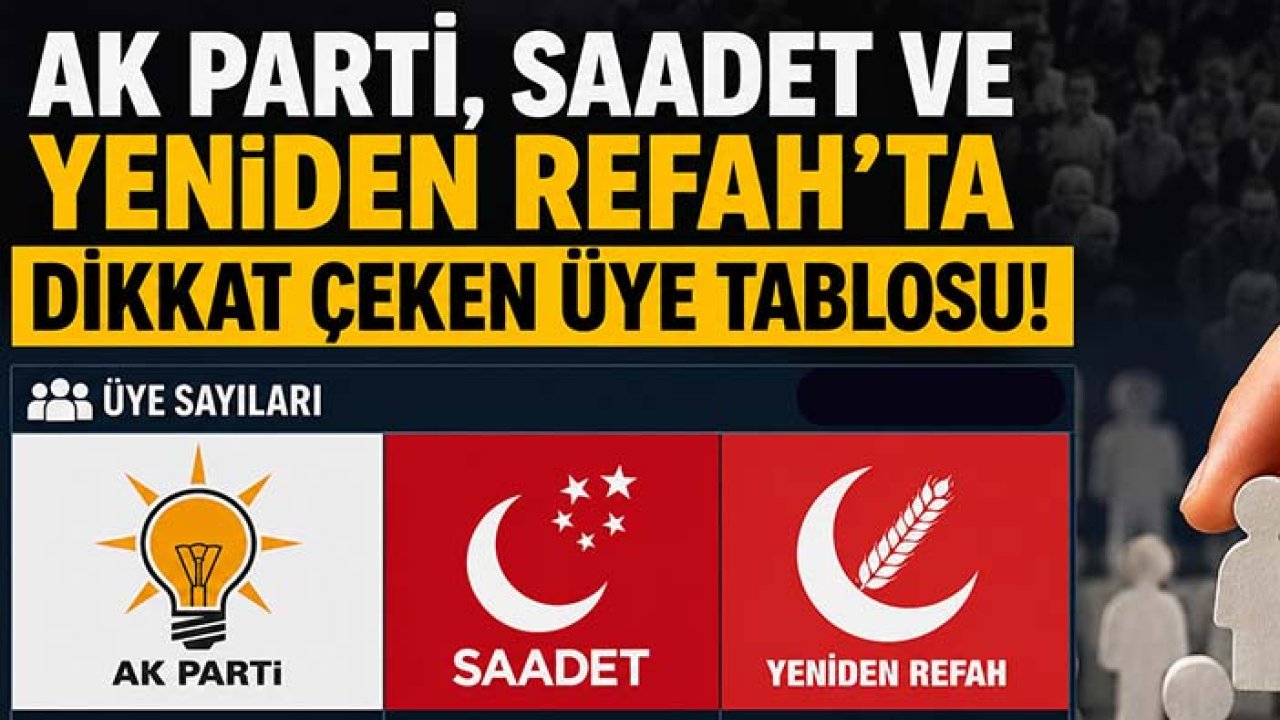 AK Parti, Saadet ve Yeniden Refah’ta dikkat çeken tablo! İşte üye sayıları