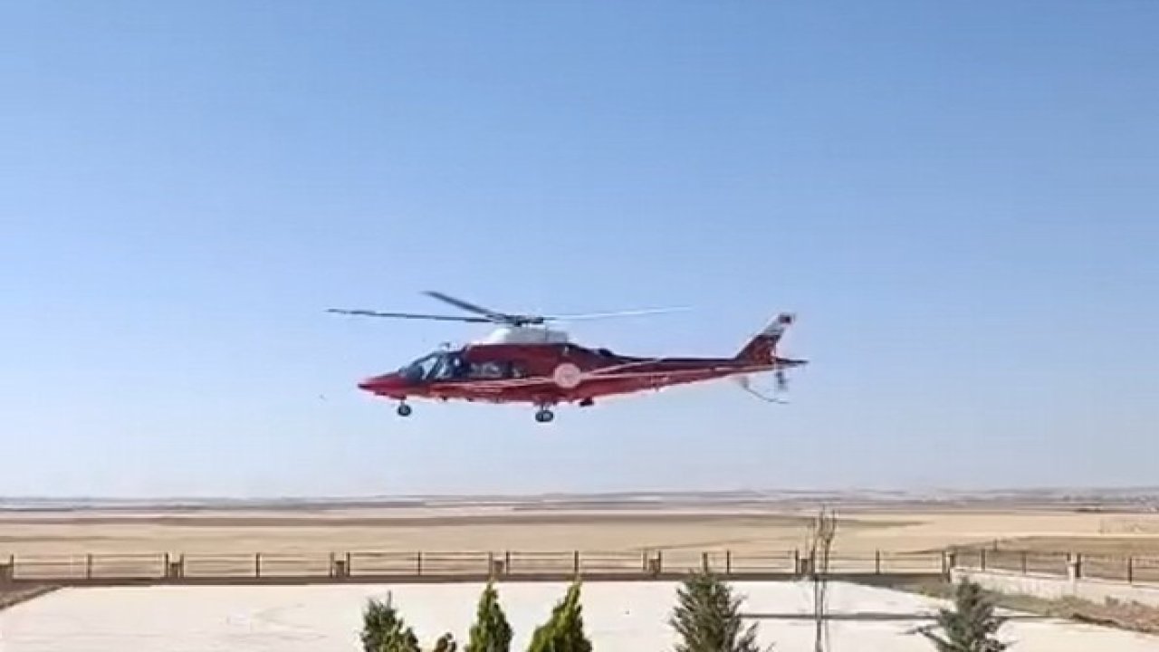 Kulu'da rahatsızlanan yenidoğan, ambulans helikopterle Konya'ya getirildi