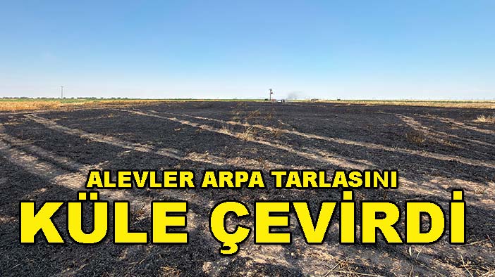 Konya'da sulama kuyusunda patlama! Alevler arpa tarlasını küle çevirdi
