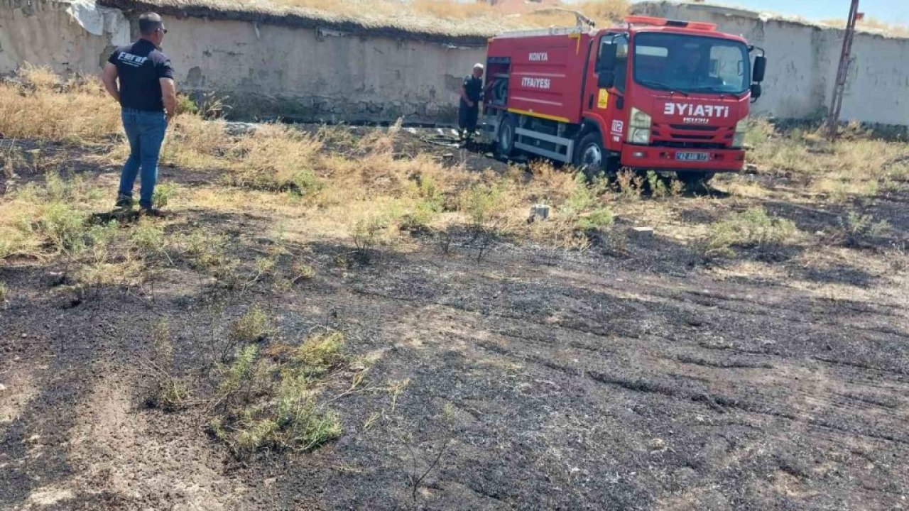 Karapınar’da boş arazide yangın çıktı!