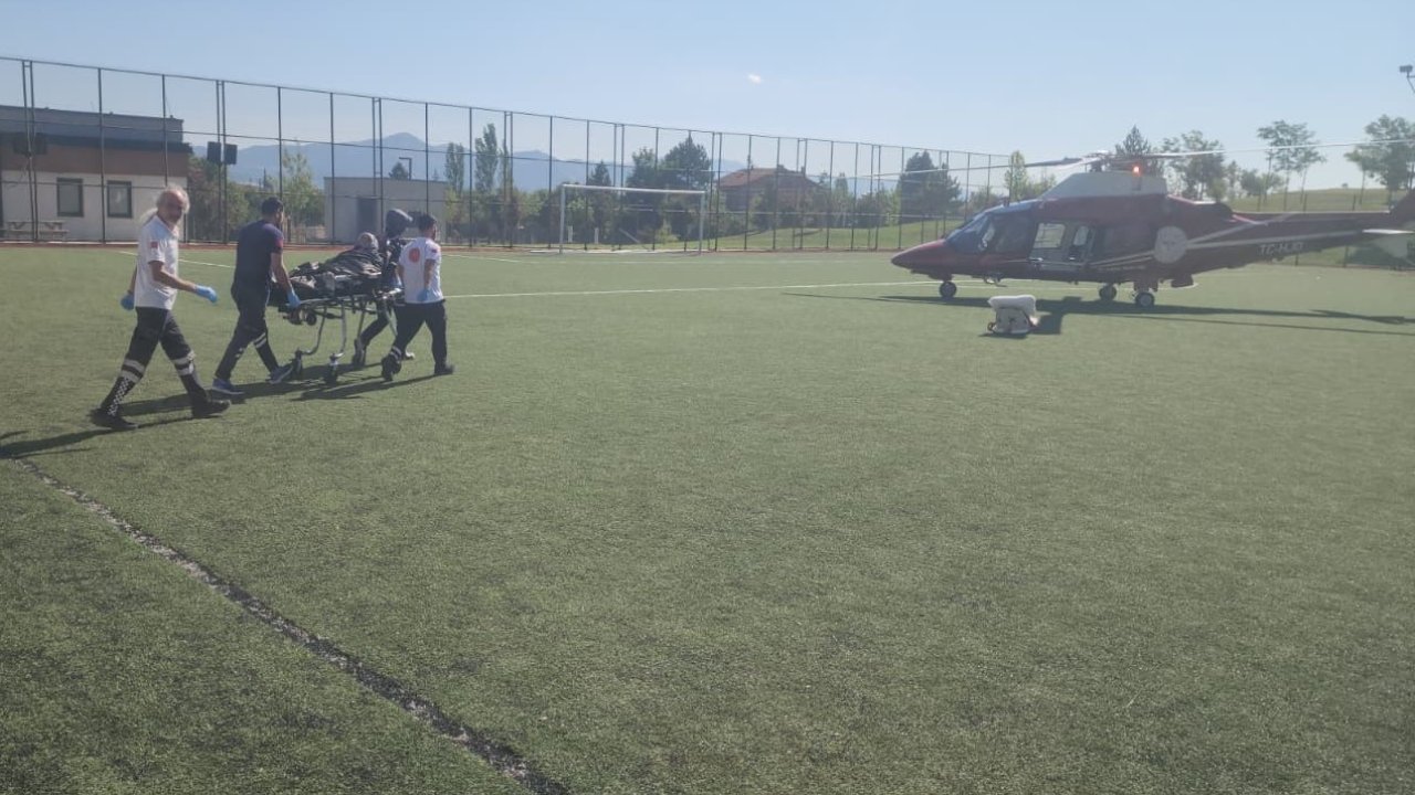 Konya'da zamanla yarış! Hava ambulansı acil hasta için havalandı