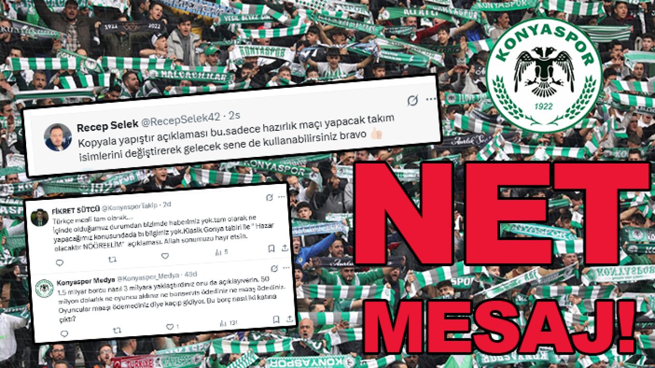 Konyaspor'da 'taraftarlardan' yönetime net mesaj!