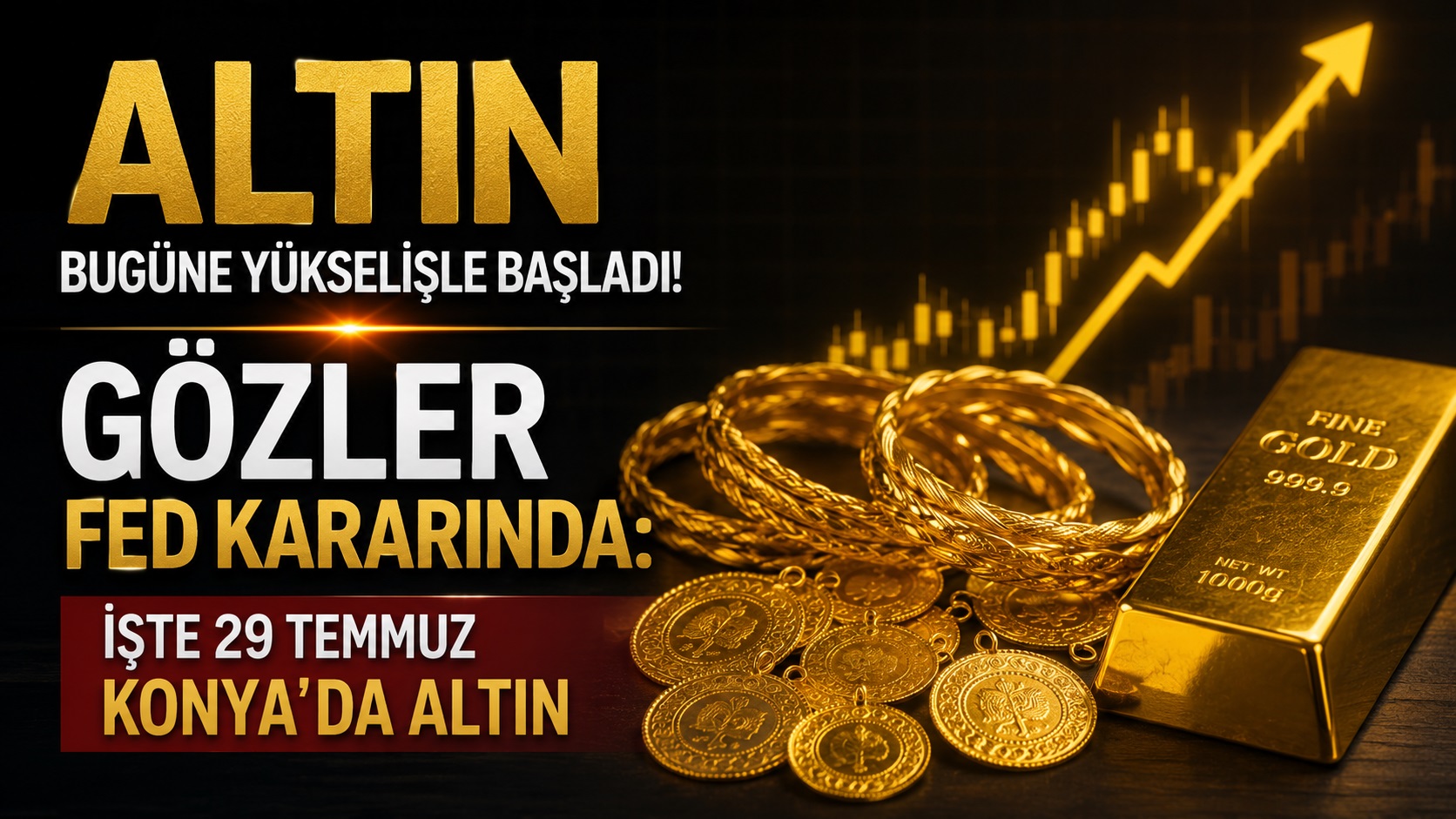 Altın bugüne yükselişle başladı! Gözler Fed kararında: İşte 29 Temmuz Konya'da altın