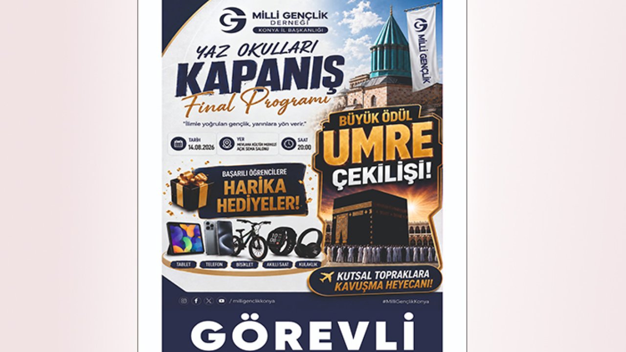 Millî Gençlik Derneği Konya Yaz Okulları finale hazırlanıyor! Umre çekilişi ile taçlanacak