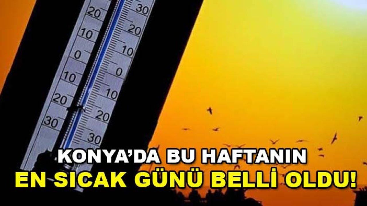 Konya’da bu haftanın en sıcak günü belli oldu! Sıcaklık 35 dereceye çıkacak